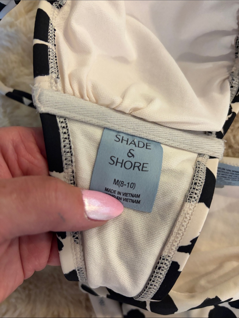 Shade and Shore black and white bikini medium convertible top - Picture 8 of 9